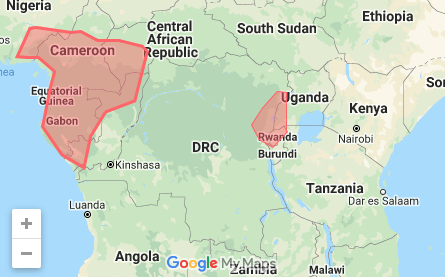 endangered gorillas map