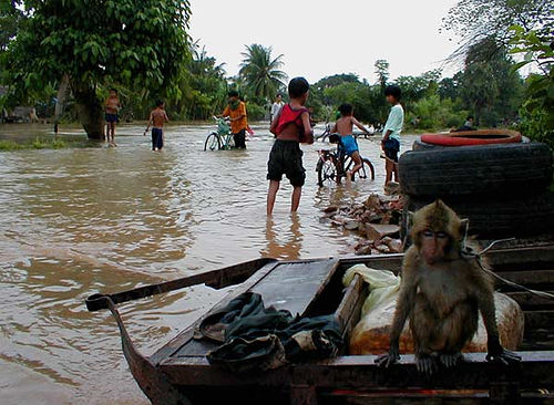 flood, children, cambodia
