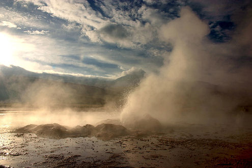 water vapor, geyser